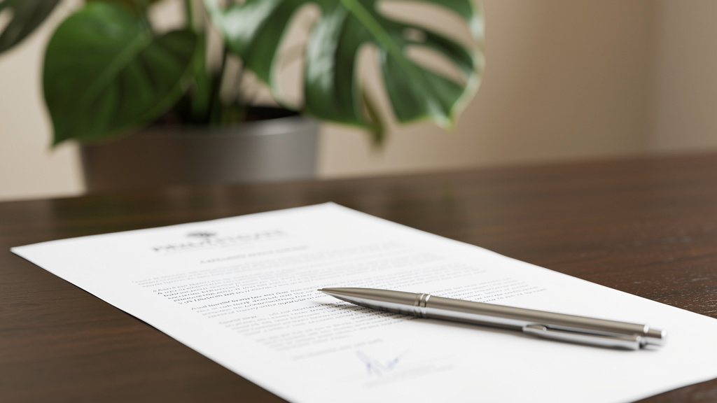 Como garantir a comissão do corretor de imóveis com segurança 3 Documento de contrato de intermediação imobiliária com caneta ao lado sobre mesa de escritório.