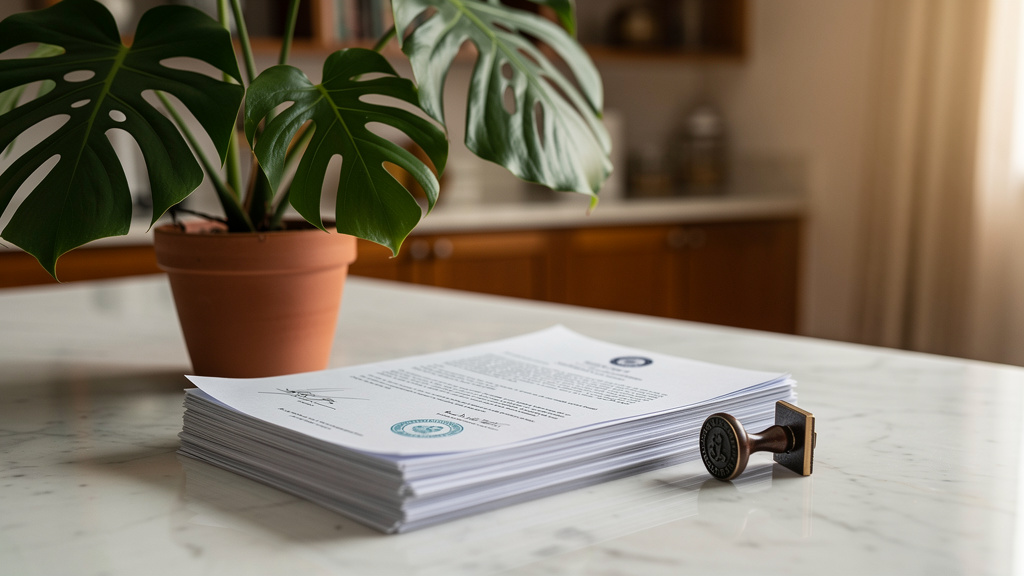 Documentos para comprar imóvel em Goiânia: o que você precisa 3 Pilhas de processos e documentos sobre um balcão de atendimento jurídico em Goiânia.