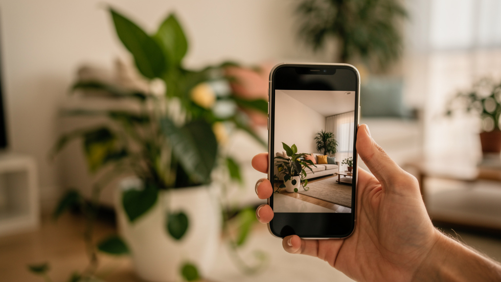 Regras de redes sociais para corretores de imóveis no CRECI 2 Smartphone exibindo anúncio de apartamento com número de registro profissional visível na tela em Goiânia.