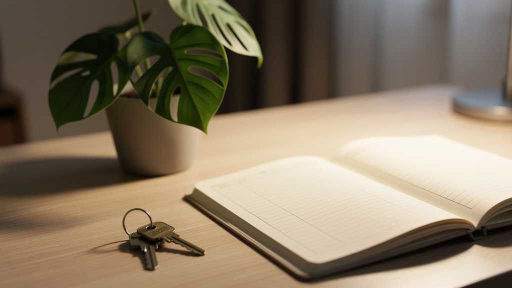 Como analisar o airbnb como investimento imobiliário 2 Planilha de controle financeiro com custos operacionais de imóvel de temporada e chaves sobre a mesa