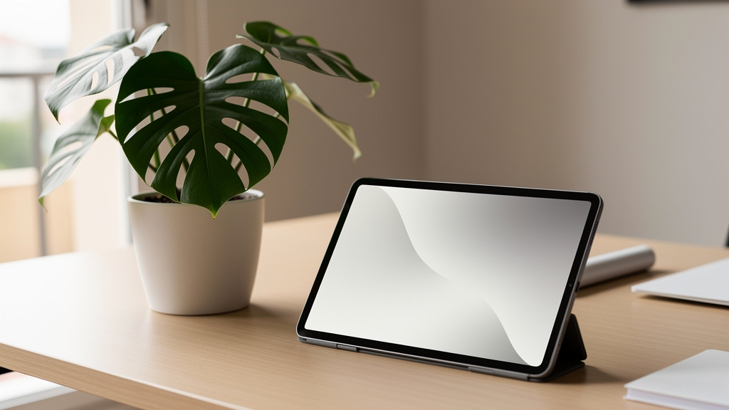 Como fazer a angariação de imóveis com segurança jurídica 2 Tablet exibindo contrato digital de angariação de casa com assinatura eletrônica sobre mesa de escritório.