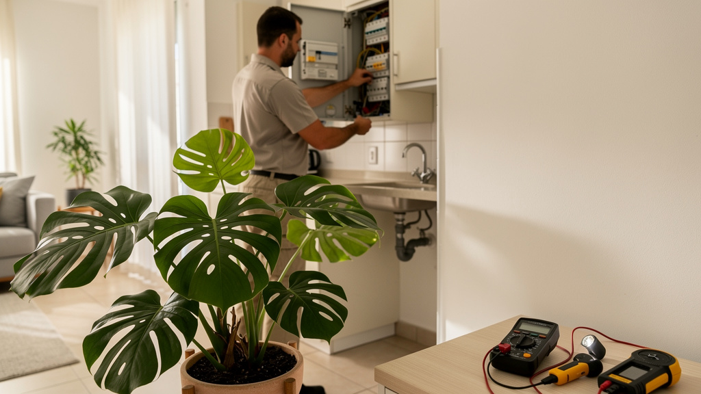 Comprar imóvel novo ou usado em Goiânia 3 Vistoria de instalações elétricas e hidráulicas em um apartamento antigo durante processo de compra