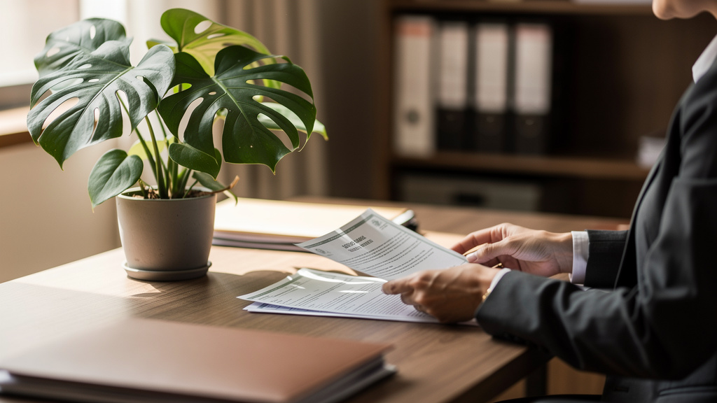 Como conduzir o fechamento de vendas imobiliárias 1 Corretor de imóveis organizando certidões e documentos jurídicos para formalização do negócio