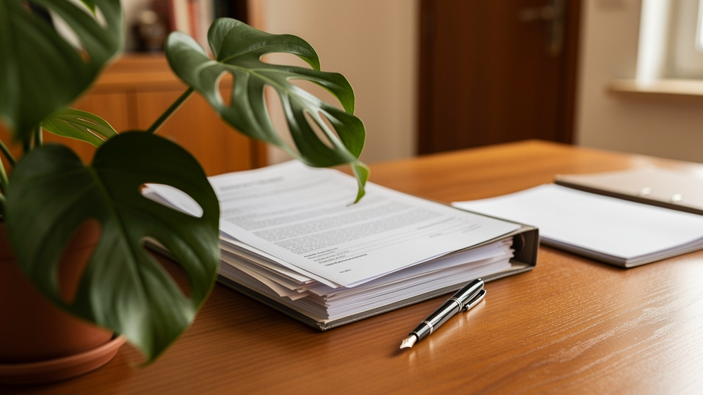 Como funciona o financiamento de imóvel por pessoa jurídica 3 Documentos contábeis e certidões fiscais organizados sobre mesa para análise de crédito imobiliário empresarial.