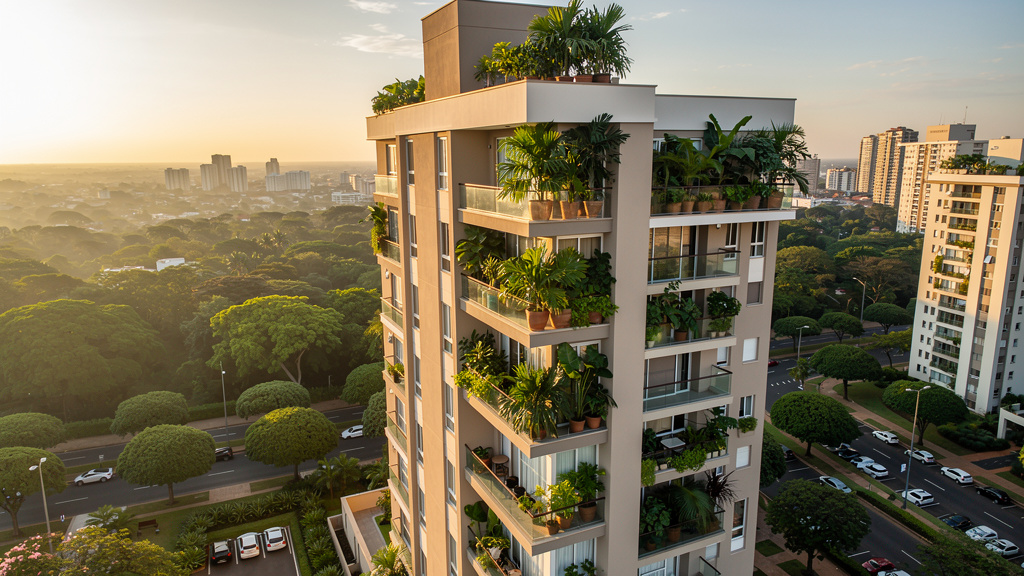 Como pagar o IPTU de Goiânia e evitar cobranças erradas 3 Vista aérea de edifícios residenciais modernos localizados em bairro nobre de Goiânia.