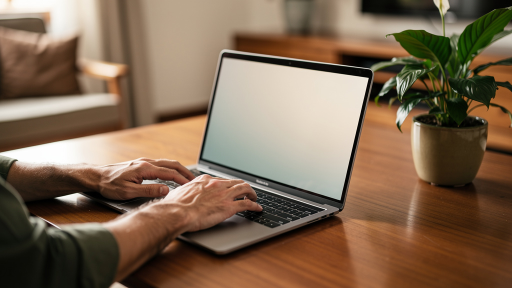 Como fazer o registro de imóvel em Goiânia 3 Pessoa utilizando computador portátil para consultar certidão eletrônica da matrícula do imóvel no portal SERP