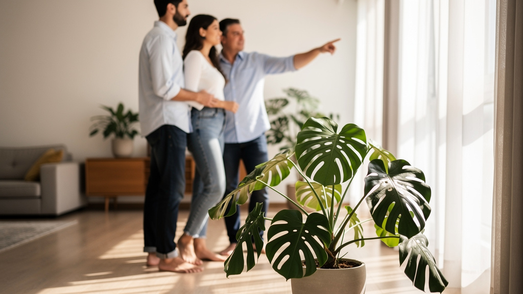 Como funciona o seguro habitacional no financiamento 3 Casal avaliando a estrutura de um apartamento novo com corretor em Goiânia