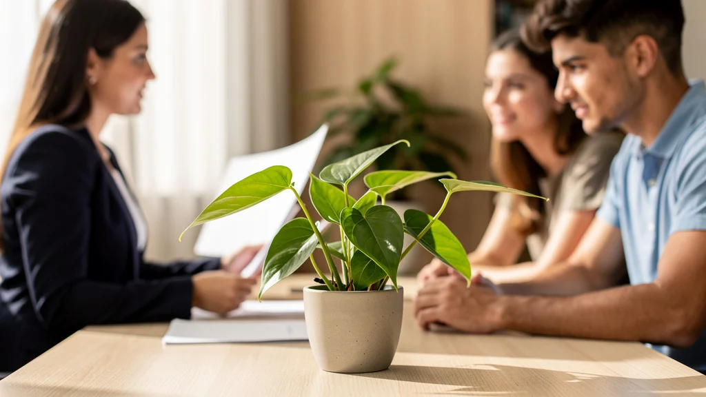 Técnicas de negociação imobiliária para fechar mais contratos 1 Corretor de imóveis apresentando proposta comercial impressa a um casal de clientes em Goiânia