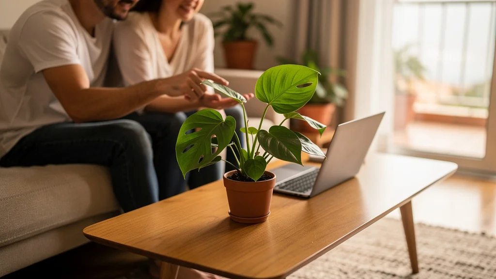 Como amortizar financiamento imobiliário para pagar menos 3 Casal em sala de estar planejando orçamento doméstico e calculando economia de juros no computador.