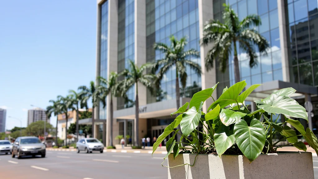 Vale a pena adquirir salas comerciais para investir? 2 Fachada de edifício comercial de alto padrão na Avenida 136 com fluxo de veículos e pedestres